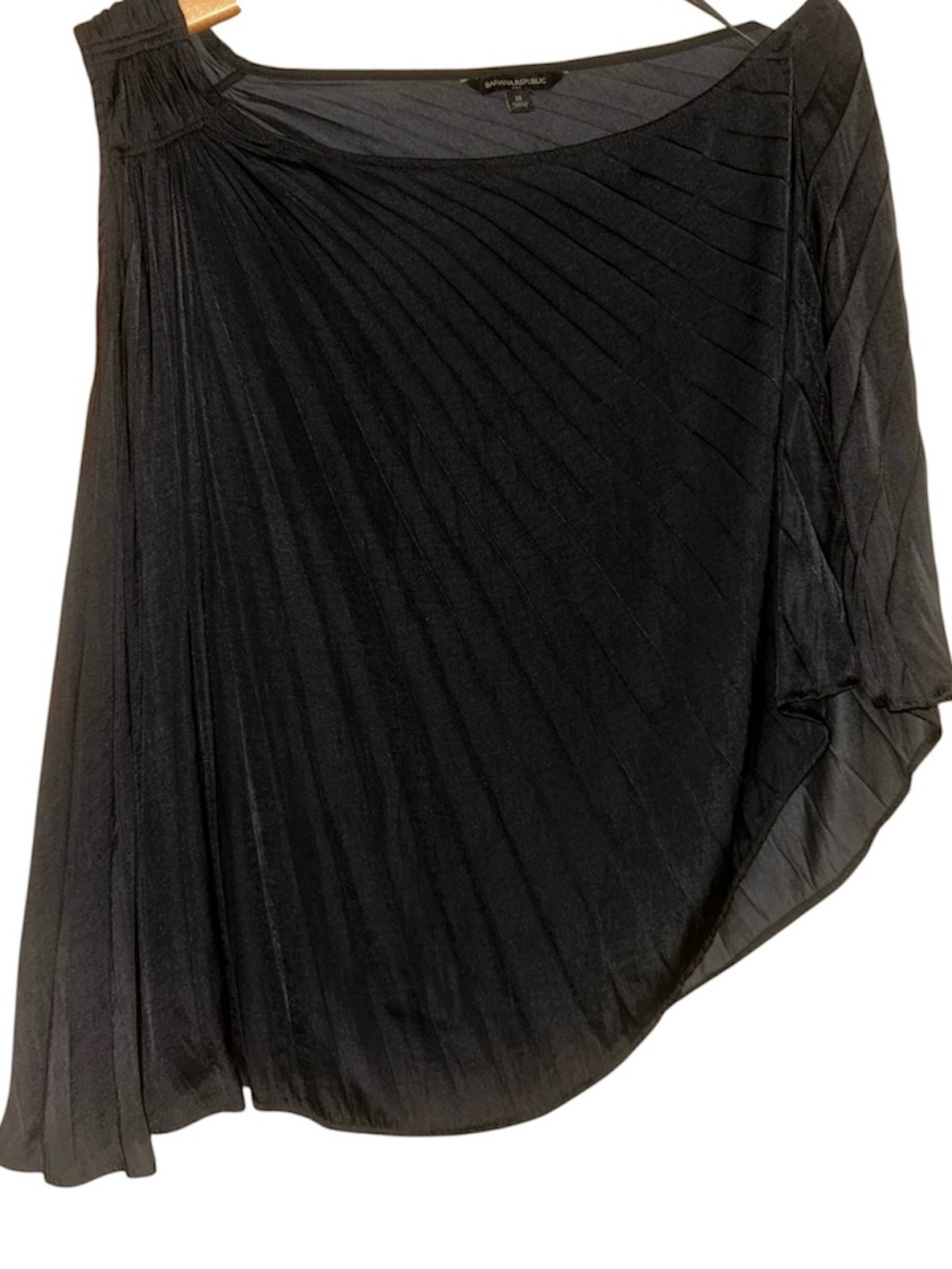 Banana Republic Black One-Shoulder Pleated Tank